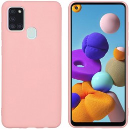 cover in silicone per samsung a21s pink light