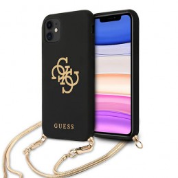 cover guess iphone 11 nera con catena gold