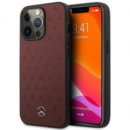 cover mercedes iphone 13 pro genuine leather hard case with logo rossa