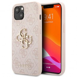 cover guess iphone 13 mini pink con anello gold