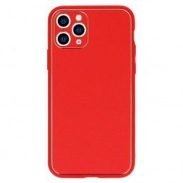 cover iphone 13 tpu rivestita in pelle ecologica rossa