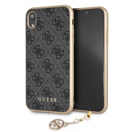 cover guess iphone xr grey con charm gold