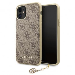cover iphone 11 guess brown con charm gold