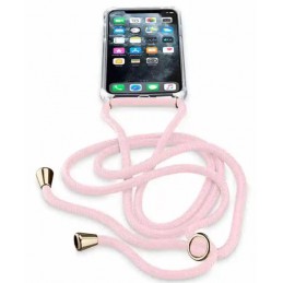 cover trasparente iphone 11 pro con laccio da colo regolabile rosa