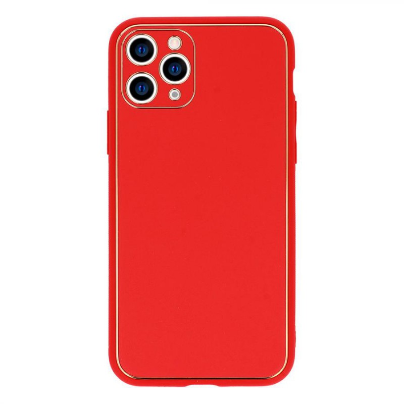 cover iphone 14 plus tpu rivestita in pelle ecologica rossa