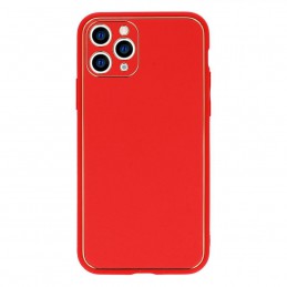 cover iphone 14 tpu rivestita in pelle ecologica rossa