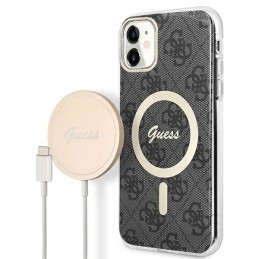 cover guess + caricabatterie magsafe iphone 11 grey