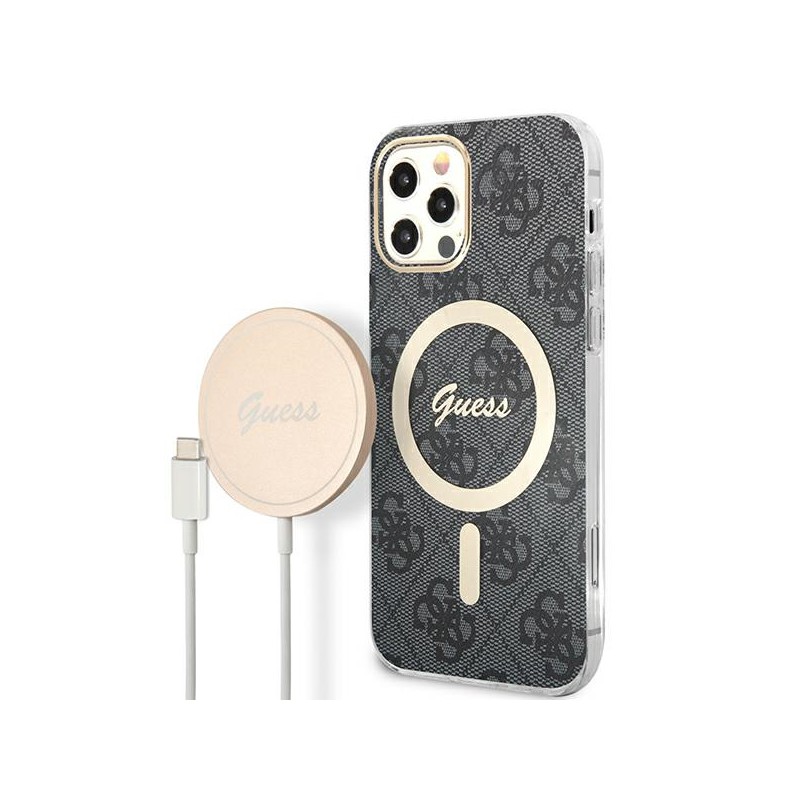 cover guess + caricabatterie magsafe iphone 12 / 12 pro grey