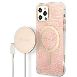 cover guess + caricabatterie magsafe iphone 12 / 12 pro pink