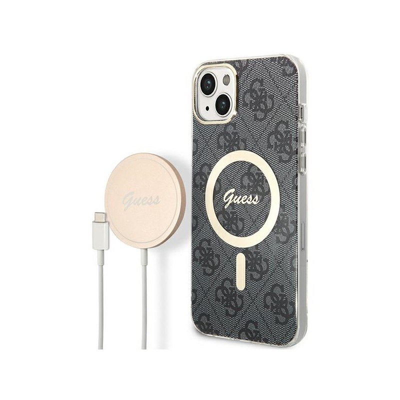 cover guess + caricabatterie magsafe iphone 14 grey