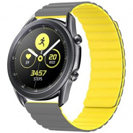 cinturino smartwatch universale 22mm grigio - giallo magnetico