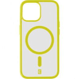 cover iphone 15 pro magsafe trasparente con bordi lime