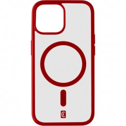 cover iphone 15 pro max magsafe trasparente con bordi rosso