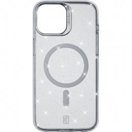 cover iphone 15 pro trasparente glitterrigida con bordi in gomma per  un’elevata protezione dello smartphone, compatibile magsaf
