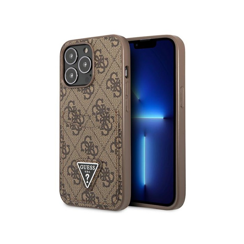 cover guess iphone 13 pro max brown con tasca