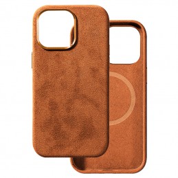 cover protettiva iphone 14 ecopelle soft touch brown magsafe compatibile