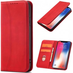 custodia a libro iphone 7/8/SE 2020 con porta carte di credito chiusura magnetica rossa