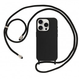 cover  silicone iphone 14 pro nera con laccio da collo