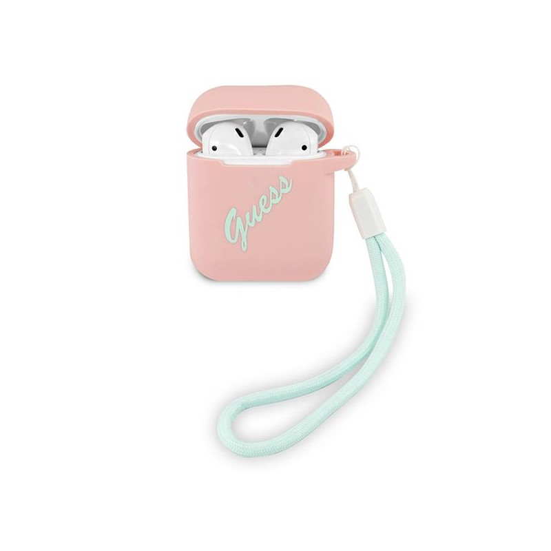 COVER GUESS AIRPODS 1/2 SILICONE ROSA