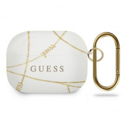 COVER GUESS AIRPODS PRO SILICONE BIANCO-ORO