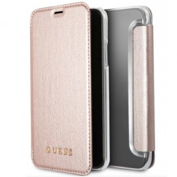 CUSTODIA BOOK IRIDESCENT GUESS COLLECTION IPHONE X ROSE GOLD