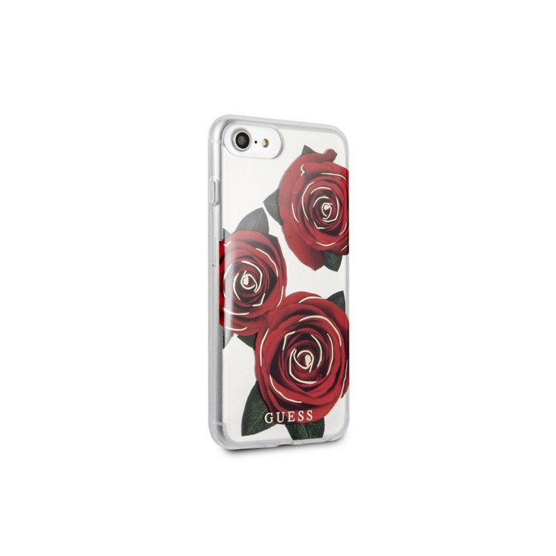 CUSTODIA COVER IPHONE X GUESS FLOWER DESIRE RED ROSE