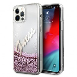 COVER IPHONE 12 /12 PRO GUESS GLITTER PINK