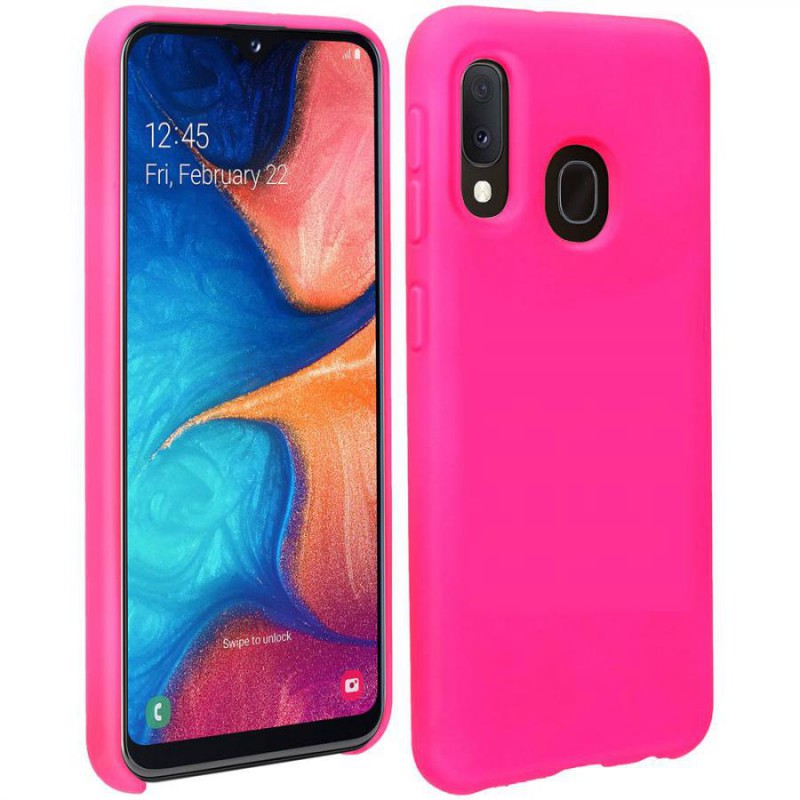 cover in silicone per samsung galaxy a20 a20e fucsia