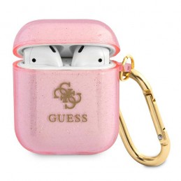 COVER GUESS AIRPODS 1/2 GLITTER PINK