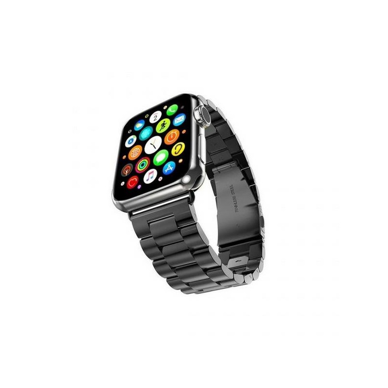 cinturino apple watch 44 mm metallo nero